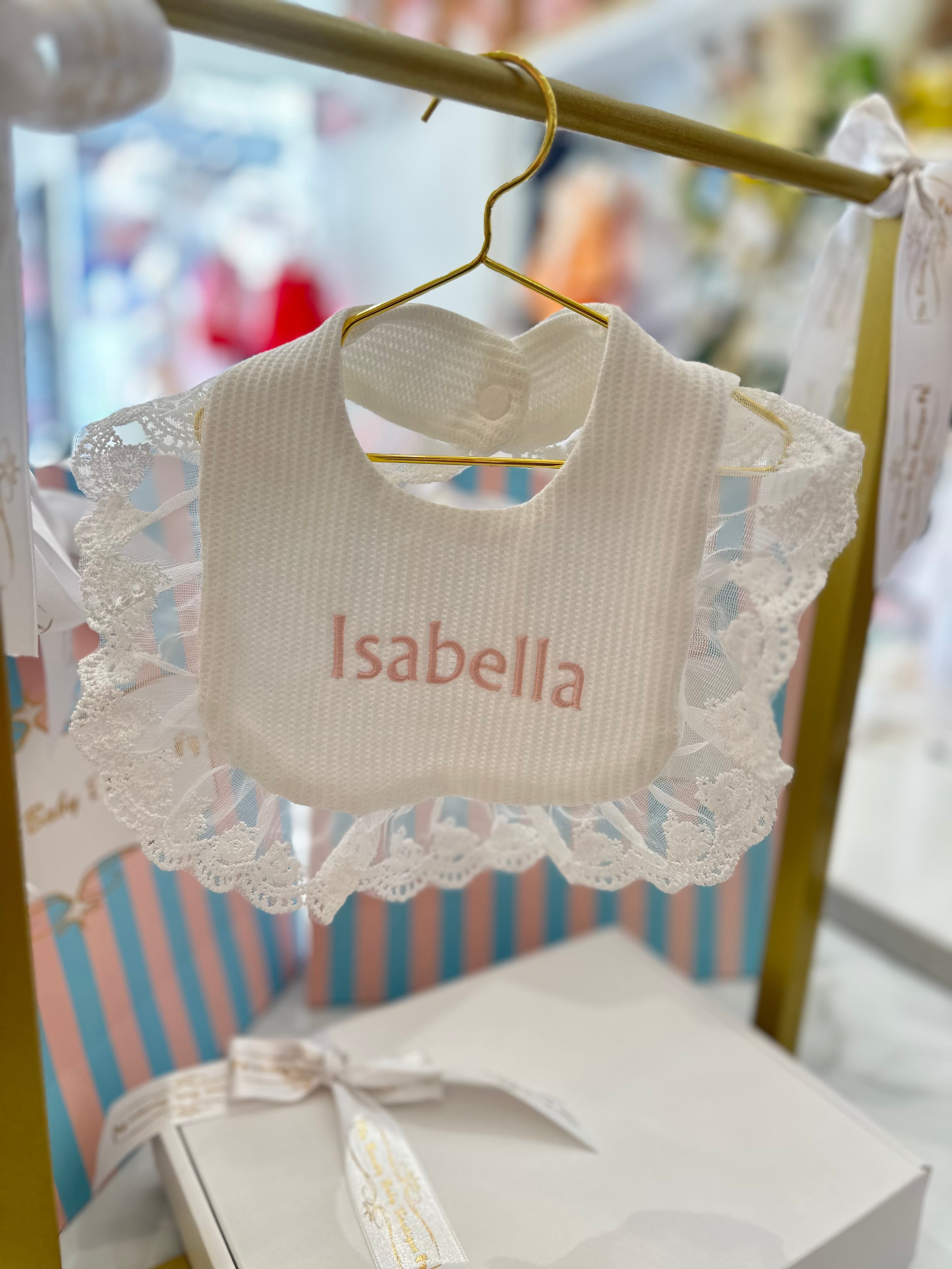 Lace trim bib