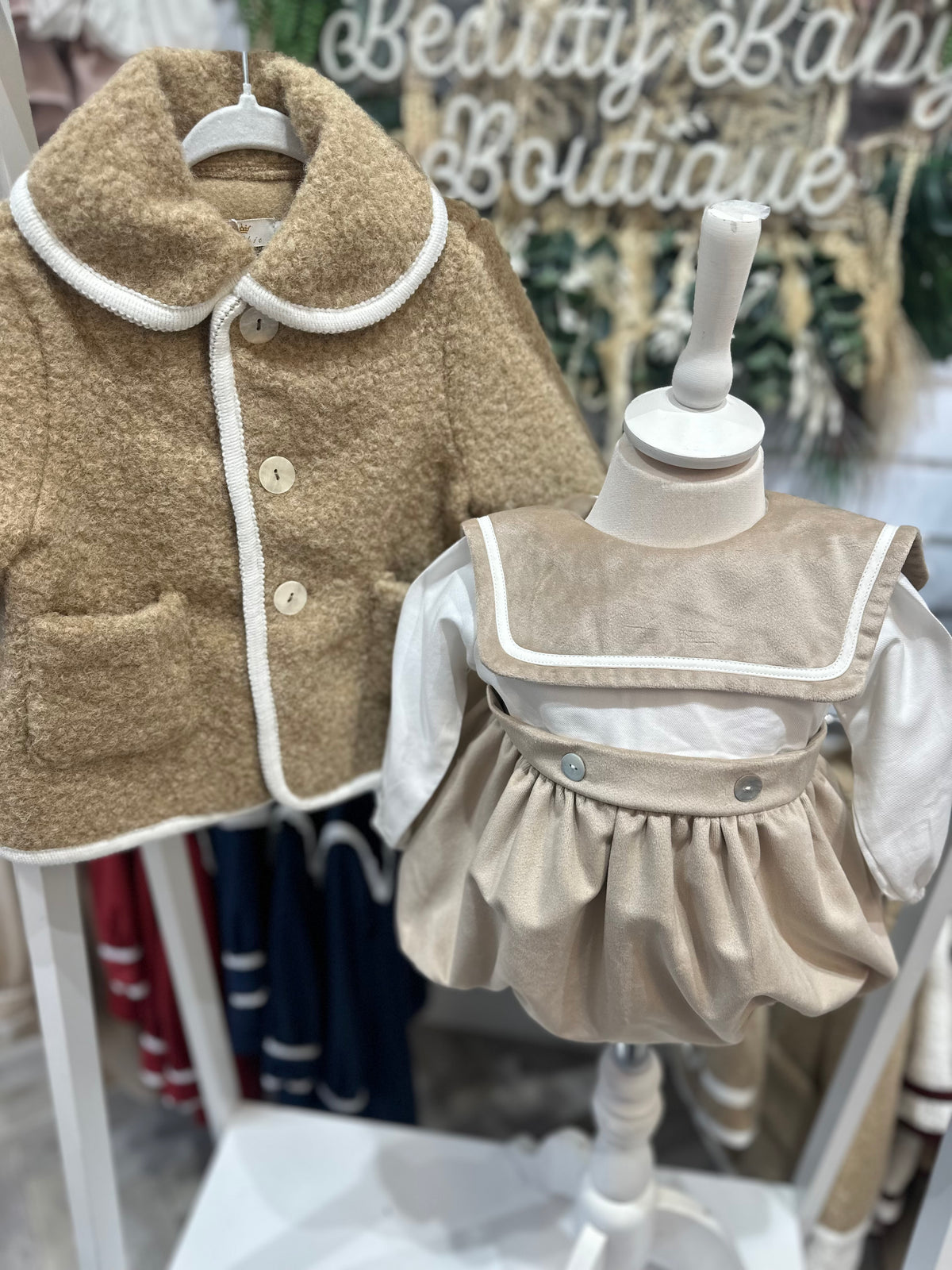 Be Chic beige velour romper