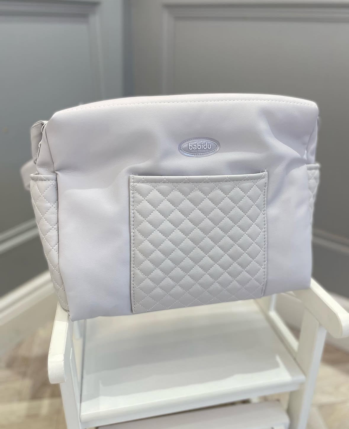 Grey Quilted Babidu bag