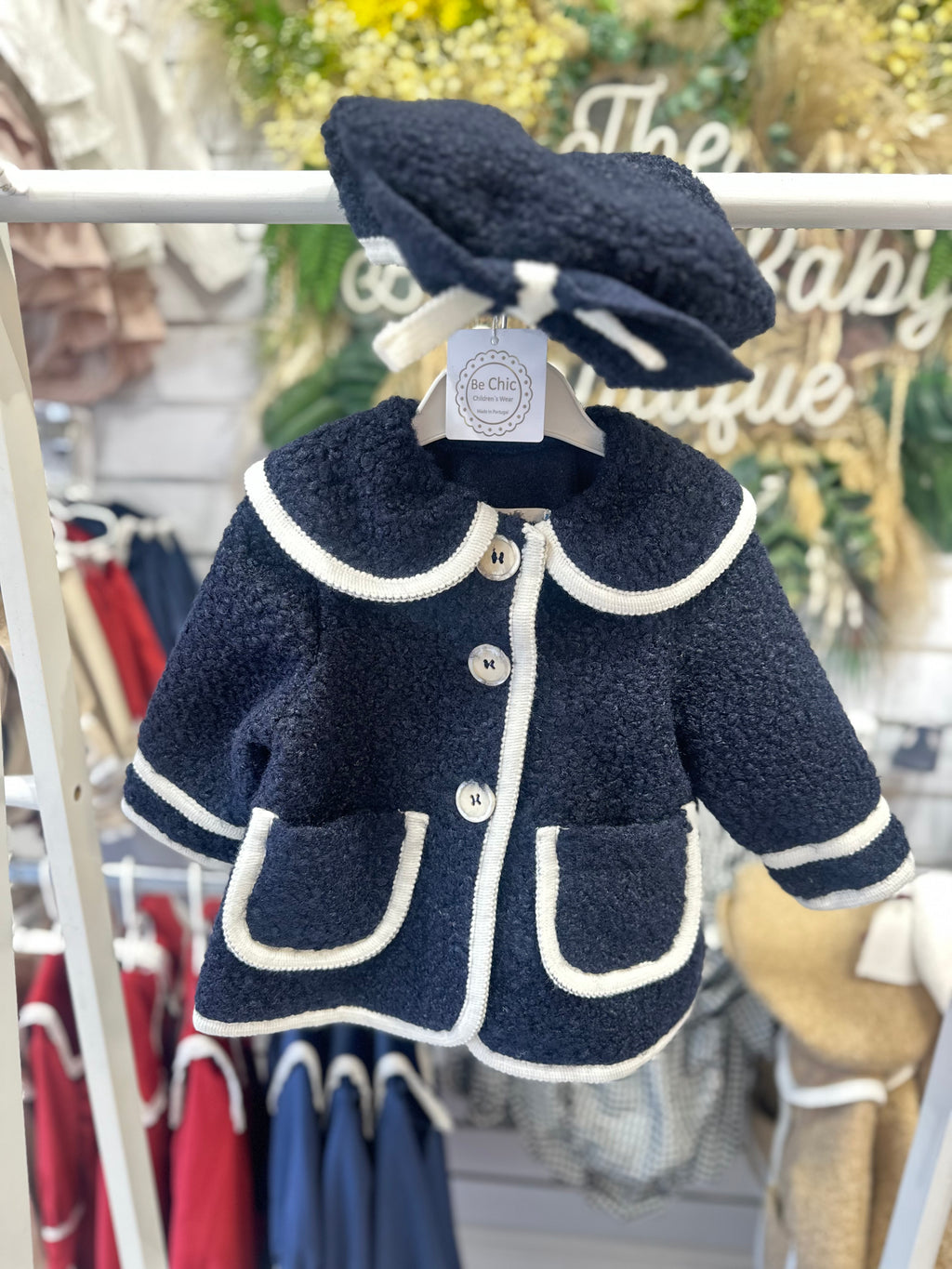 Be Chic navy boucle coat