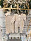 Girls beige knit set