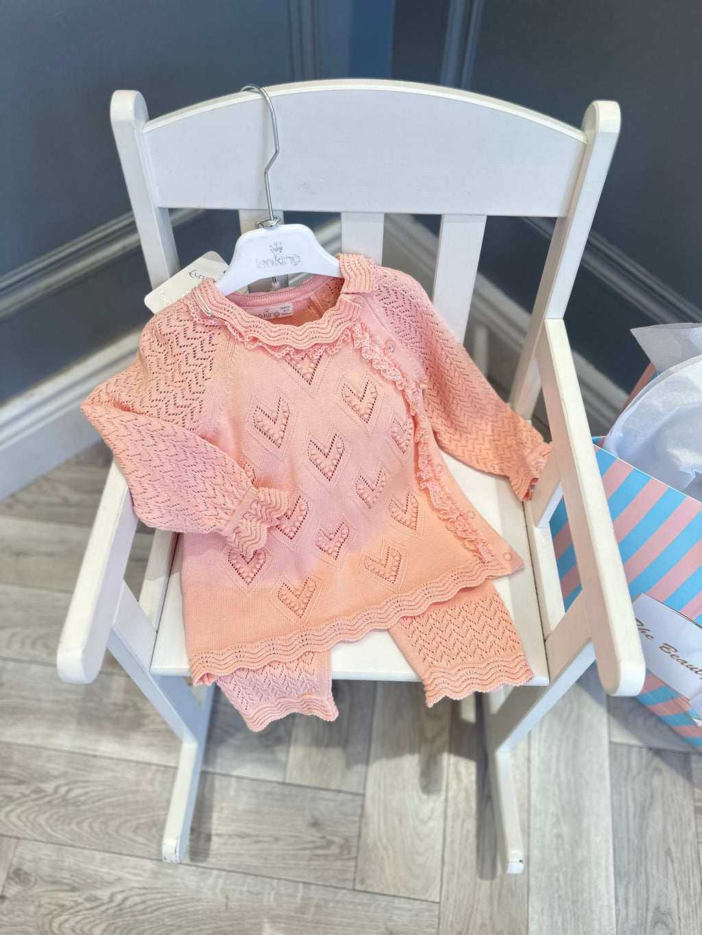 Peach knit two piece