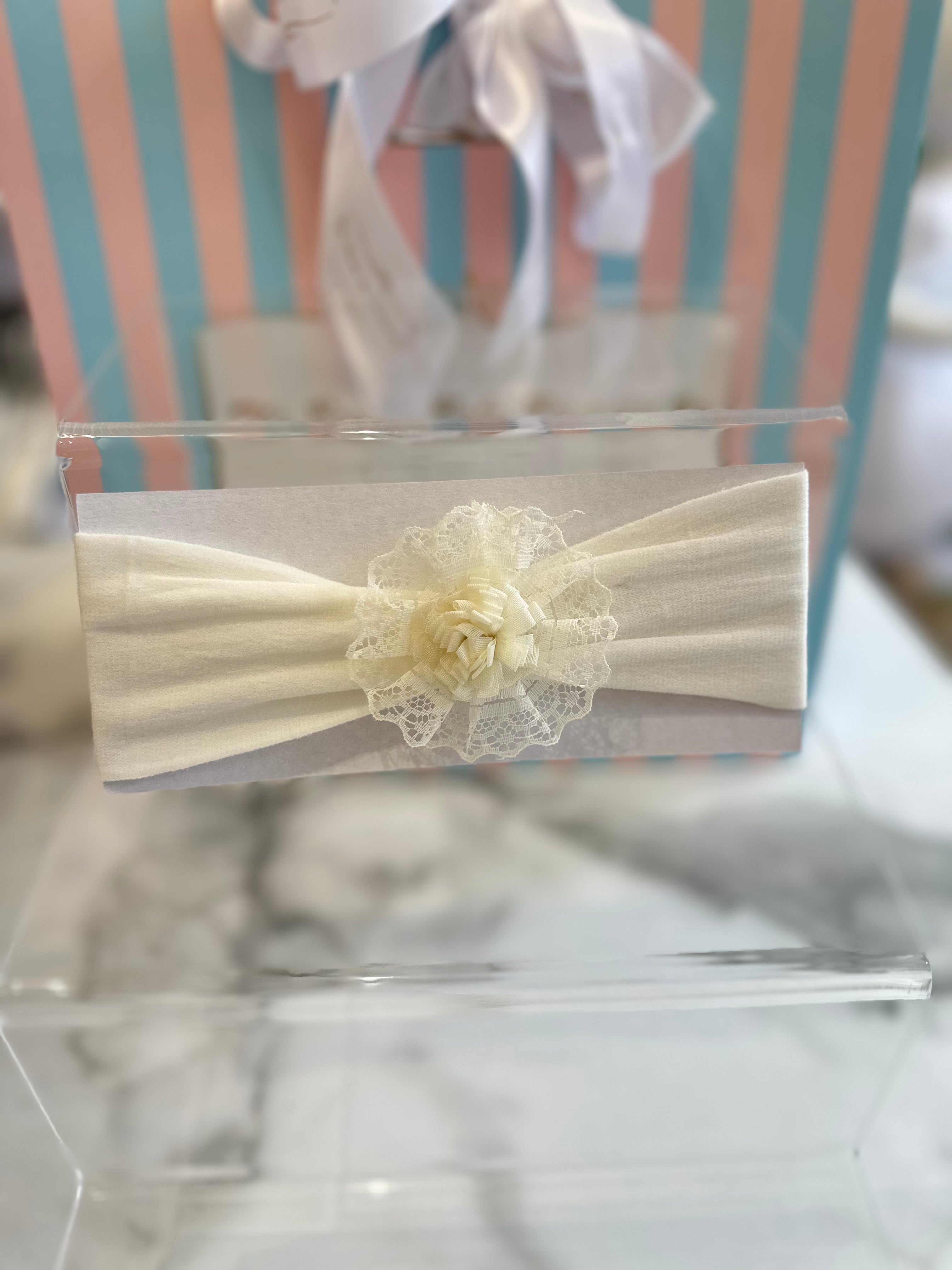 Cream floral headband