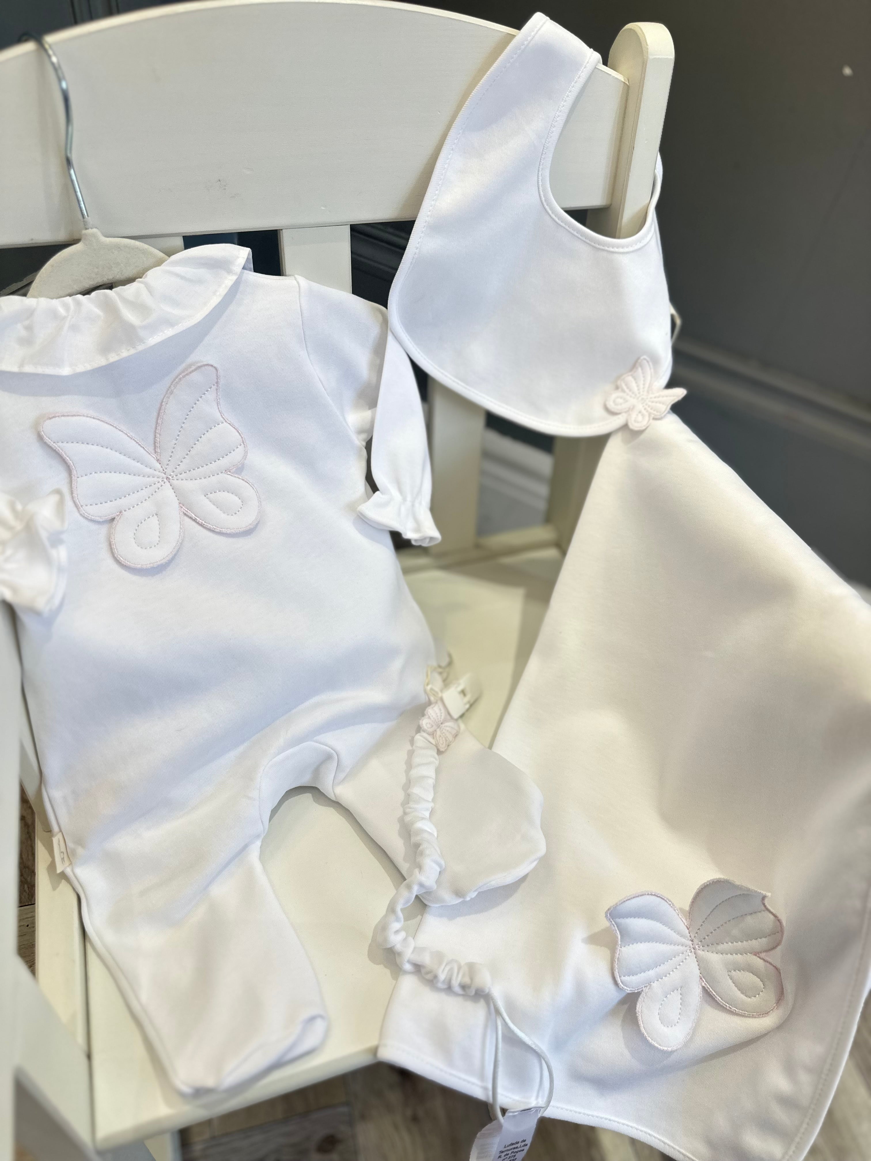 Baby Gi white butterfly blanket