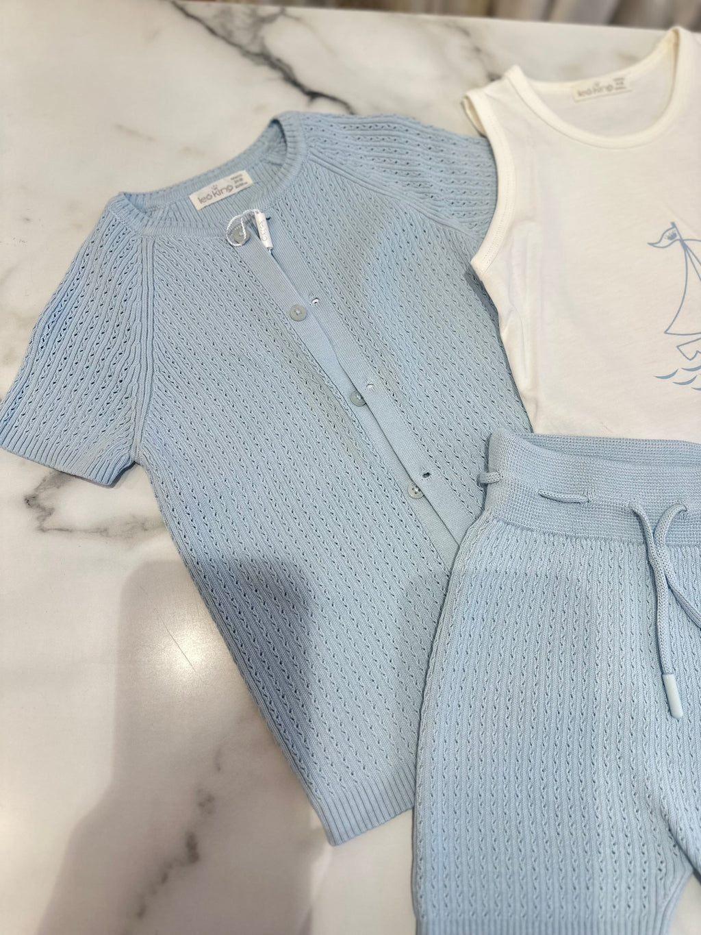 Blue knit 3 piece