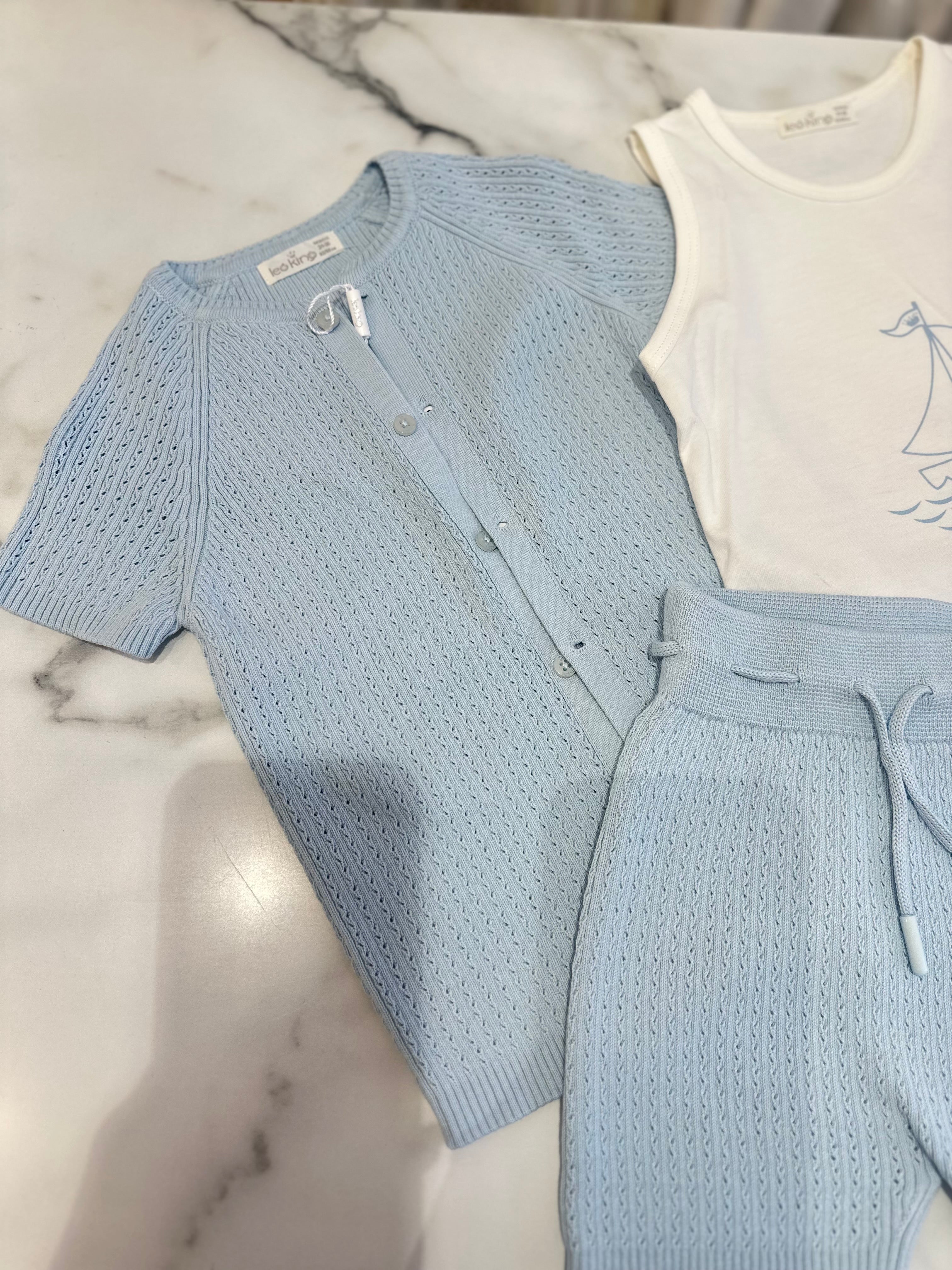 Blue knit 3 piece