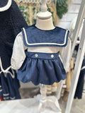 Be Chic navy velour romper