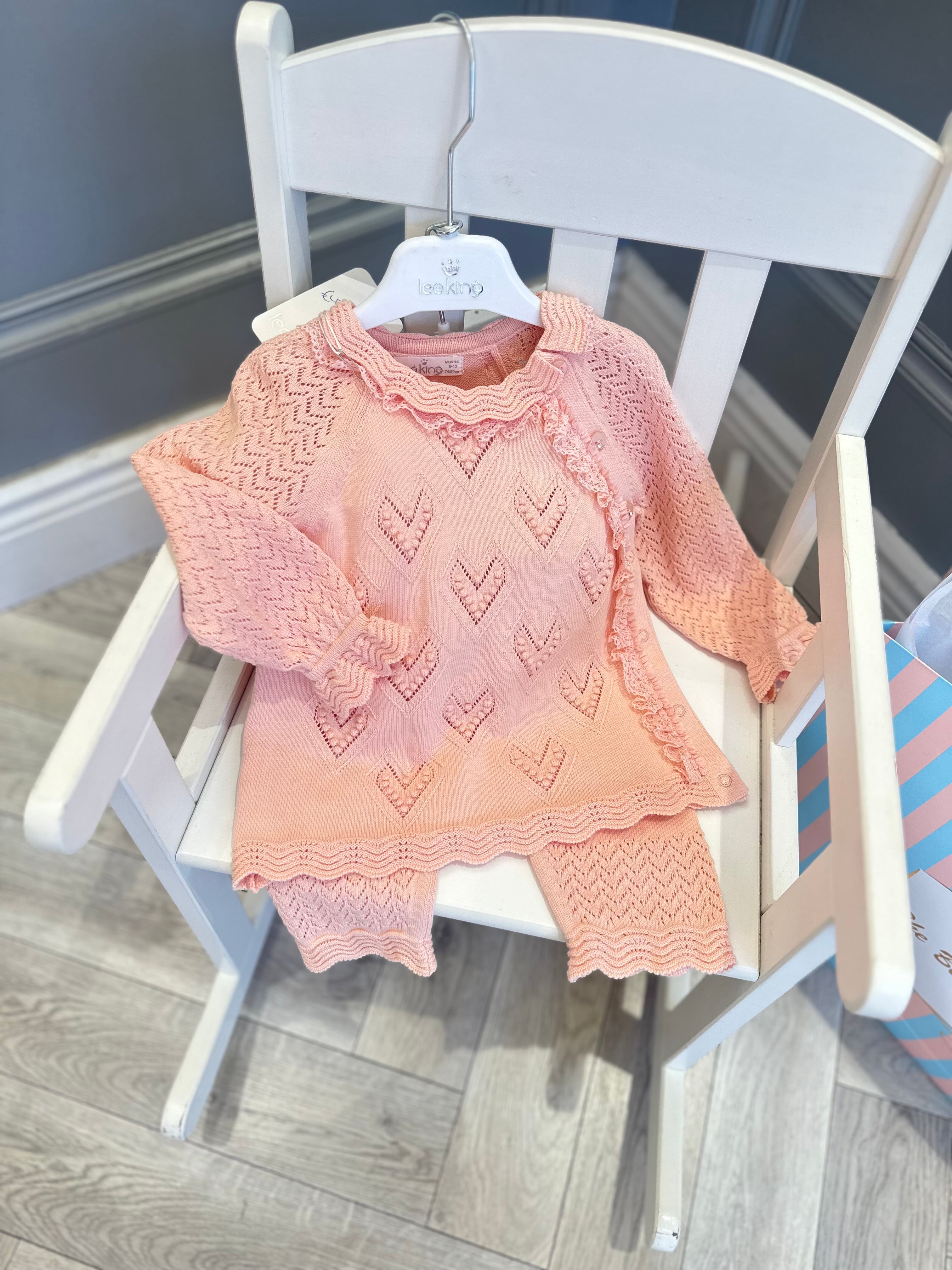 Peach knit two piece