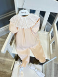 Baby Gi peach frill babygrow