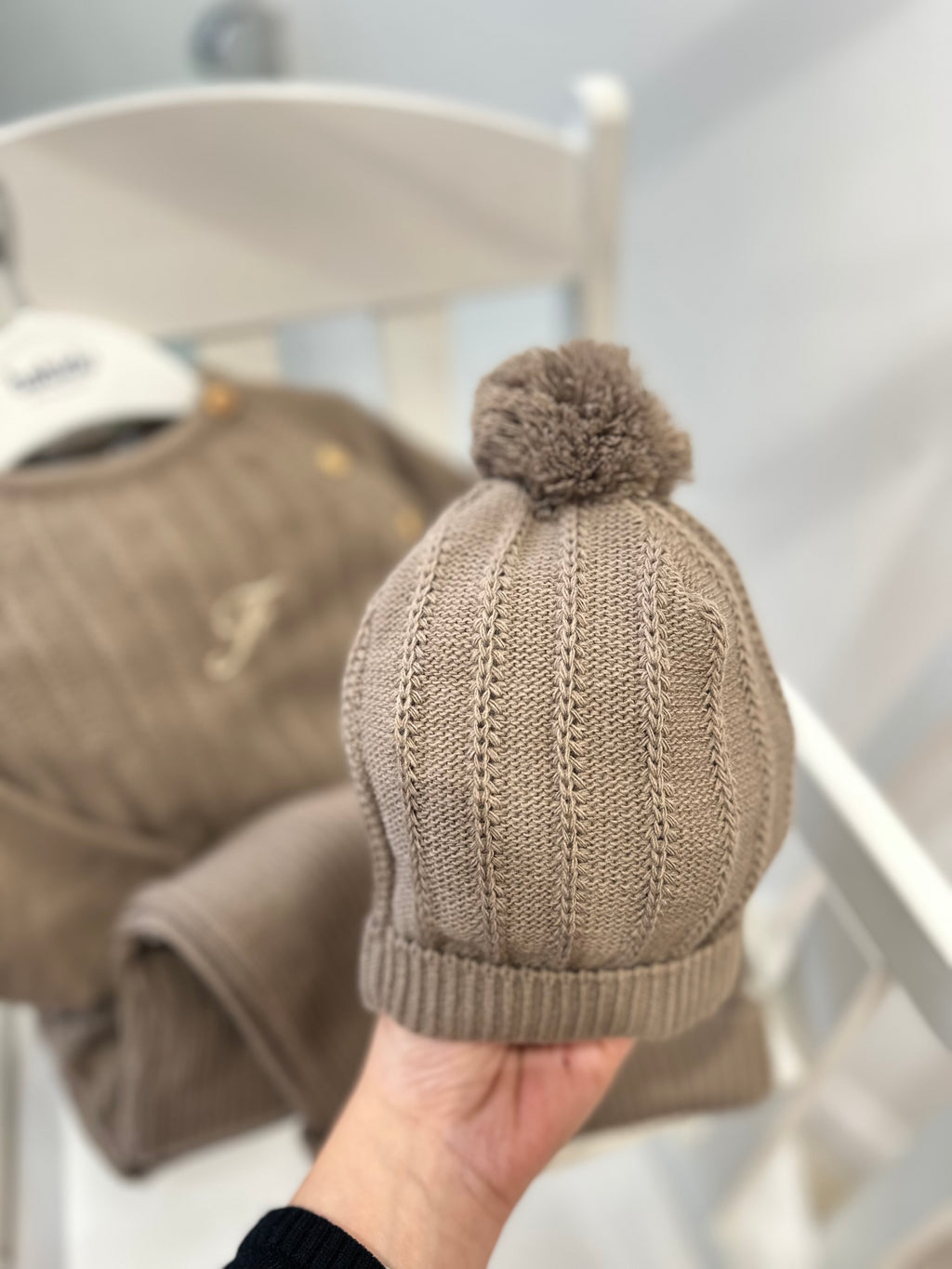 Babidu chocolate brown knit set