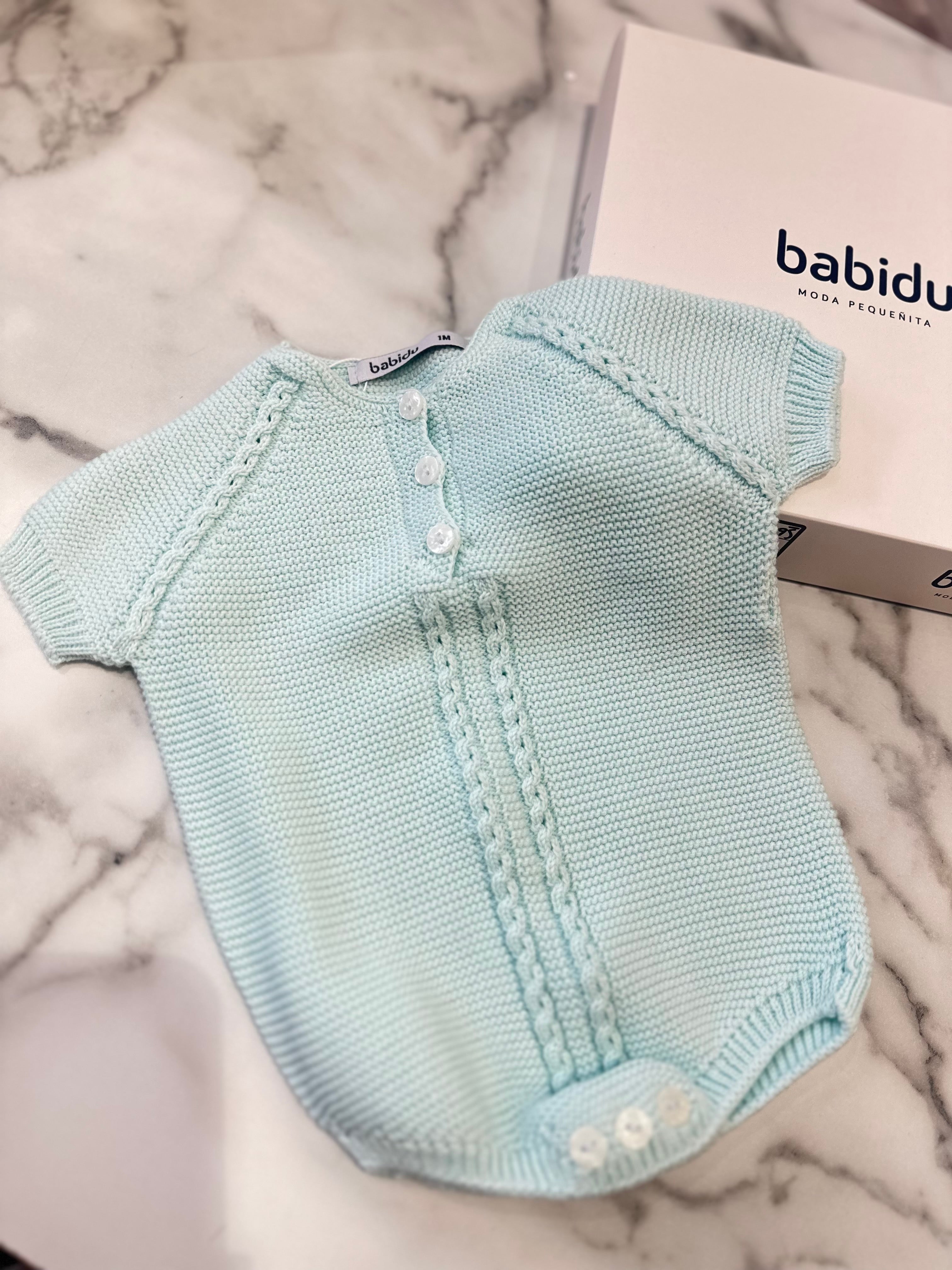 Mint green Babidu knit romper