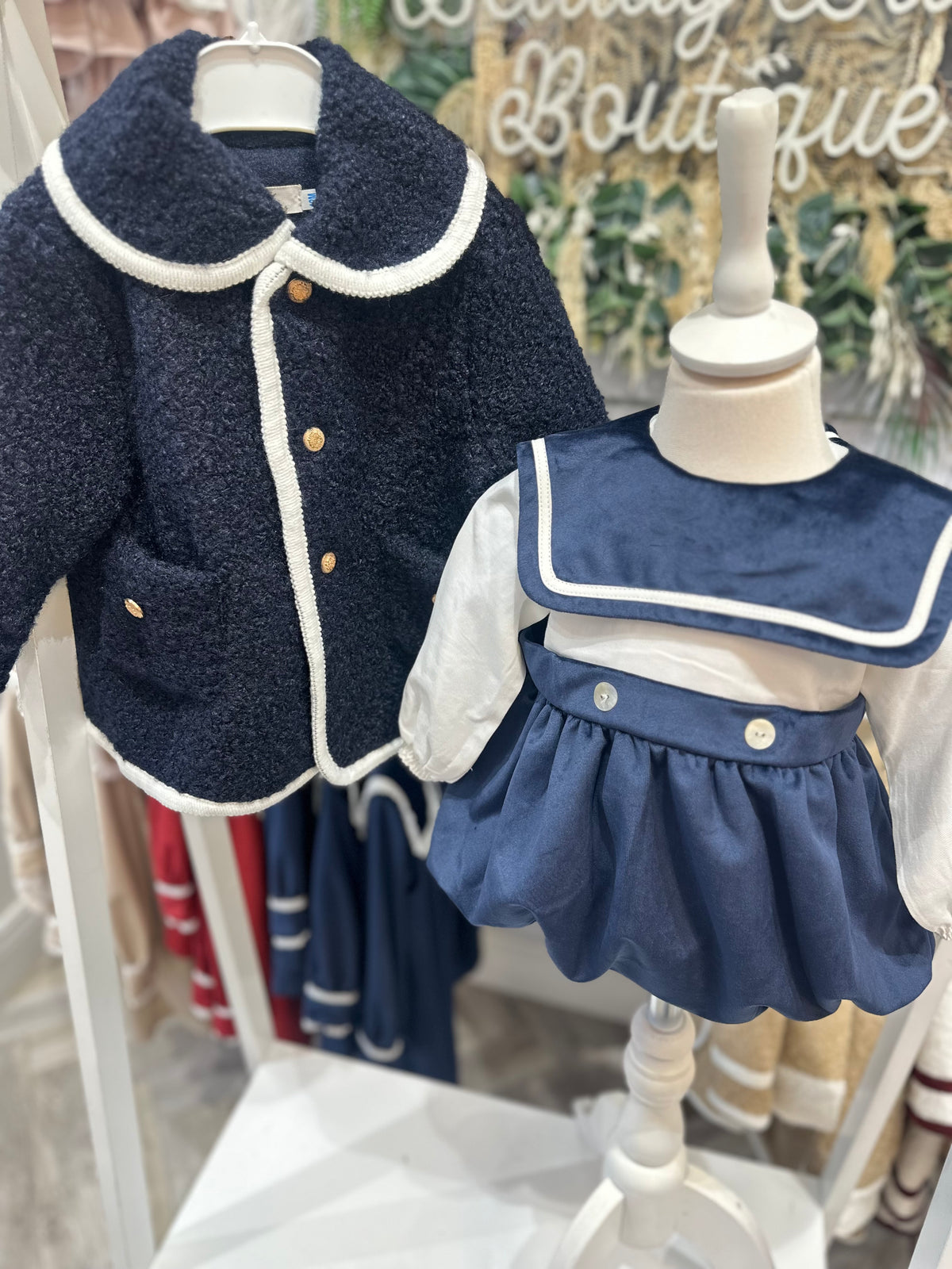 Be Chic navy velour romper