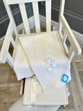 Ivory Sardon Blanket with bow