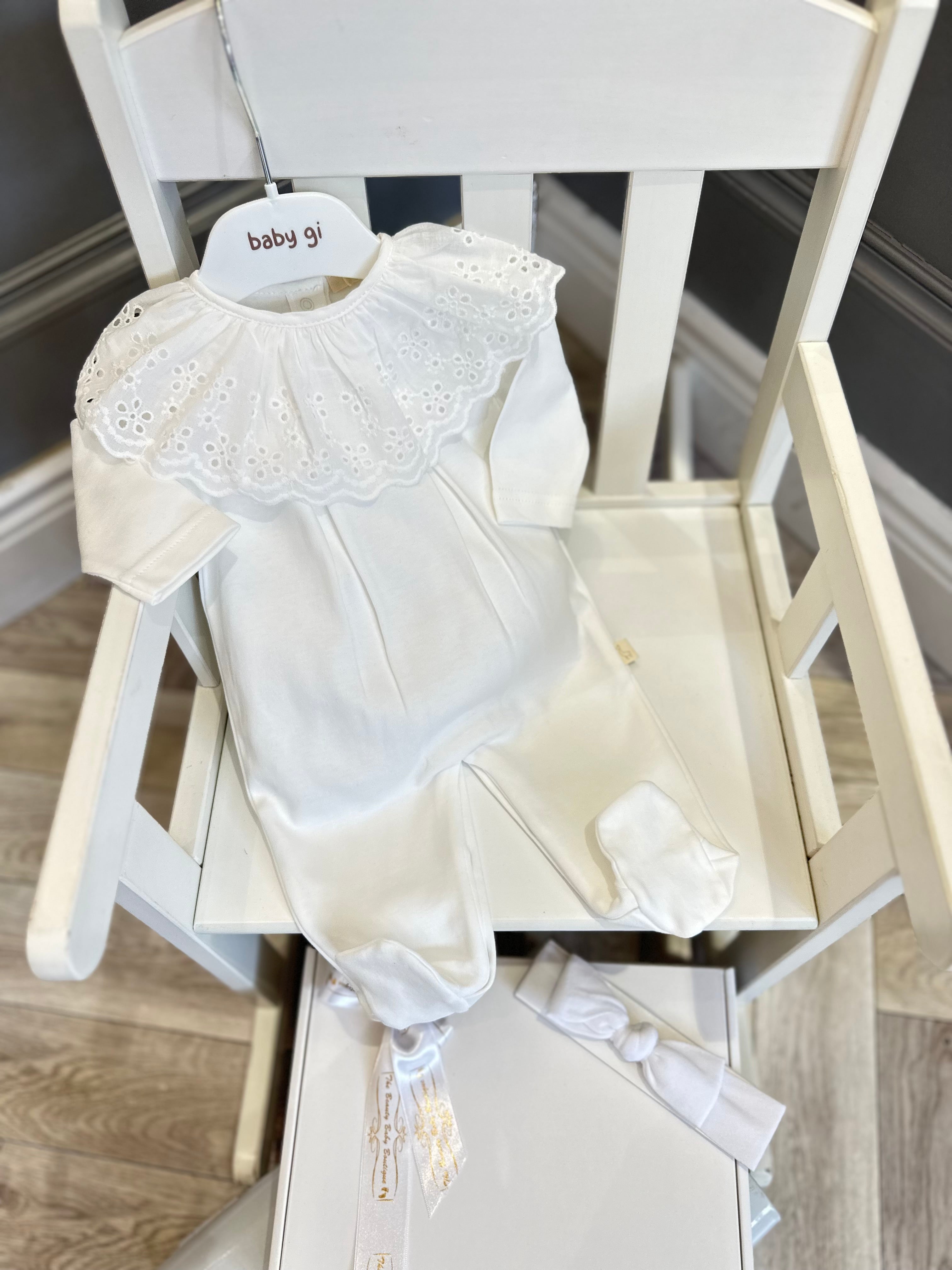 Baby Gi ivory babygrow