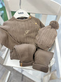 Babidu chocolate brown knit set