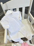 White velour baby grow