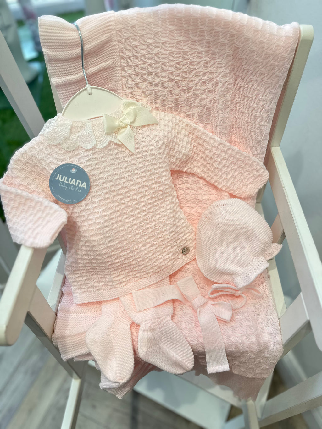 Juliana pink lace knit set