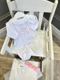 Baby grow with pink bow