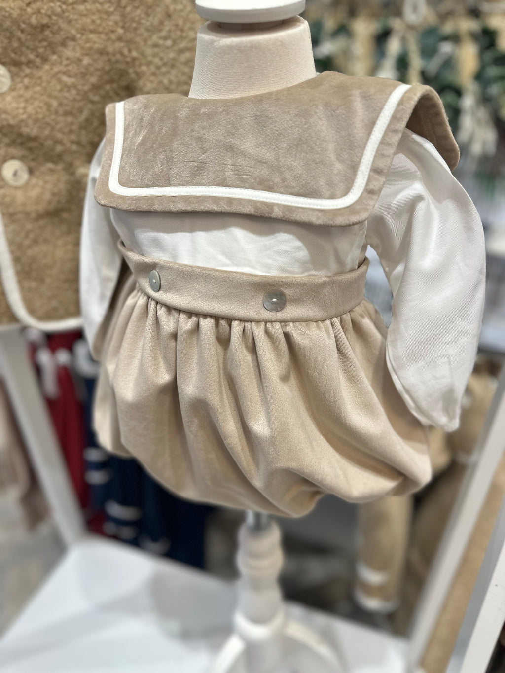Be Chic beige velour romper