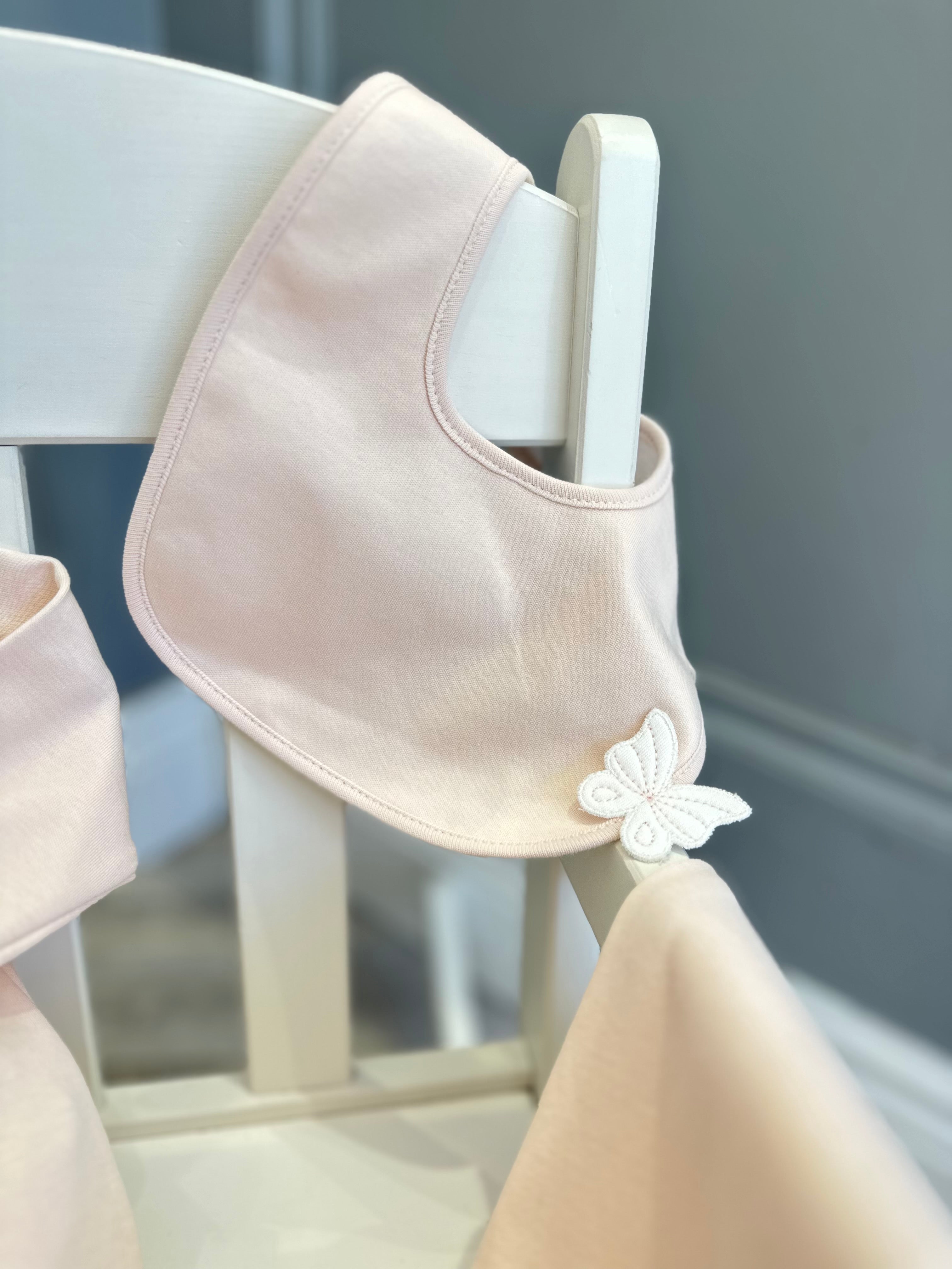 Baby Gi peach butterfly bib