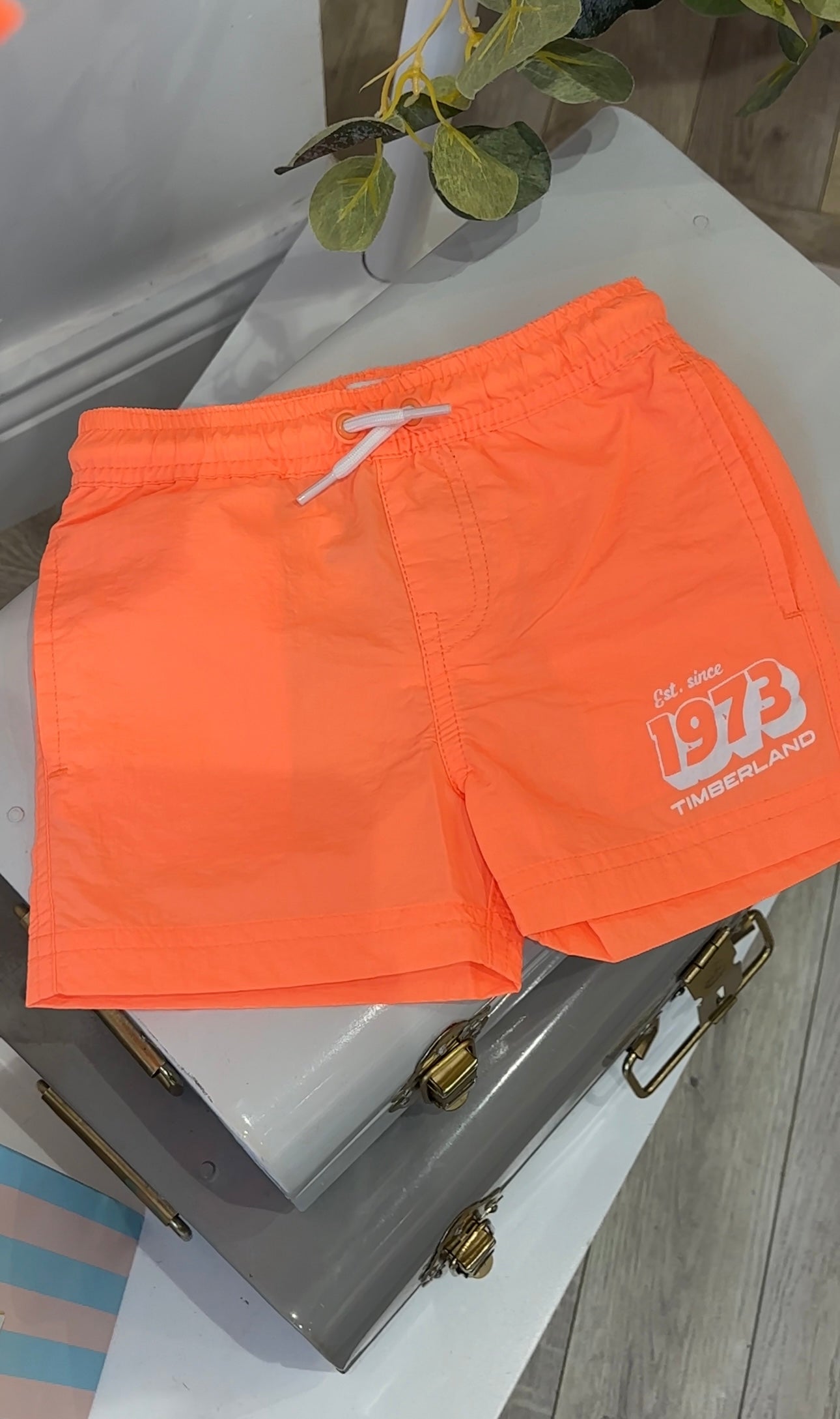 Timberland orange swim shorts