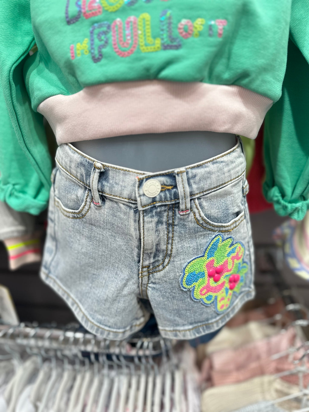 Billie Blush light denim shorts