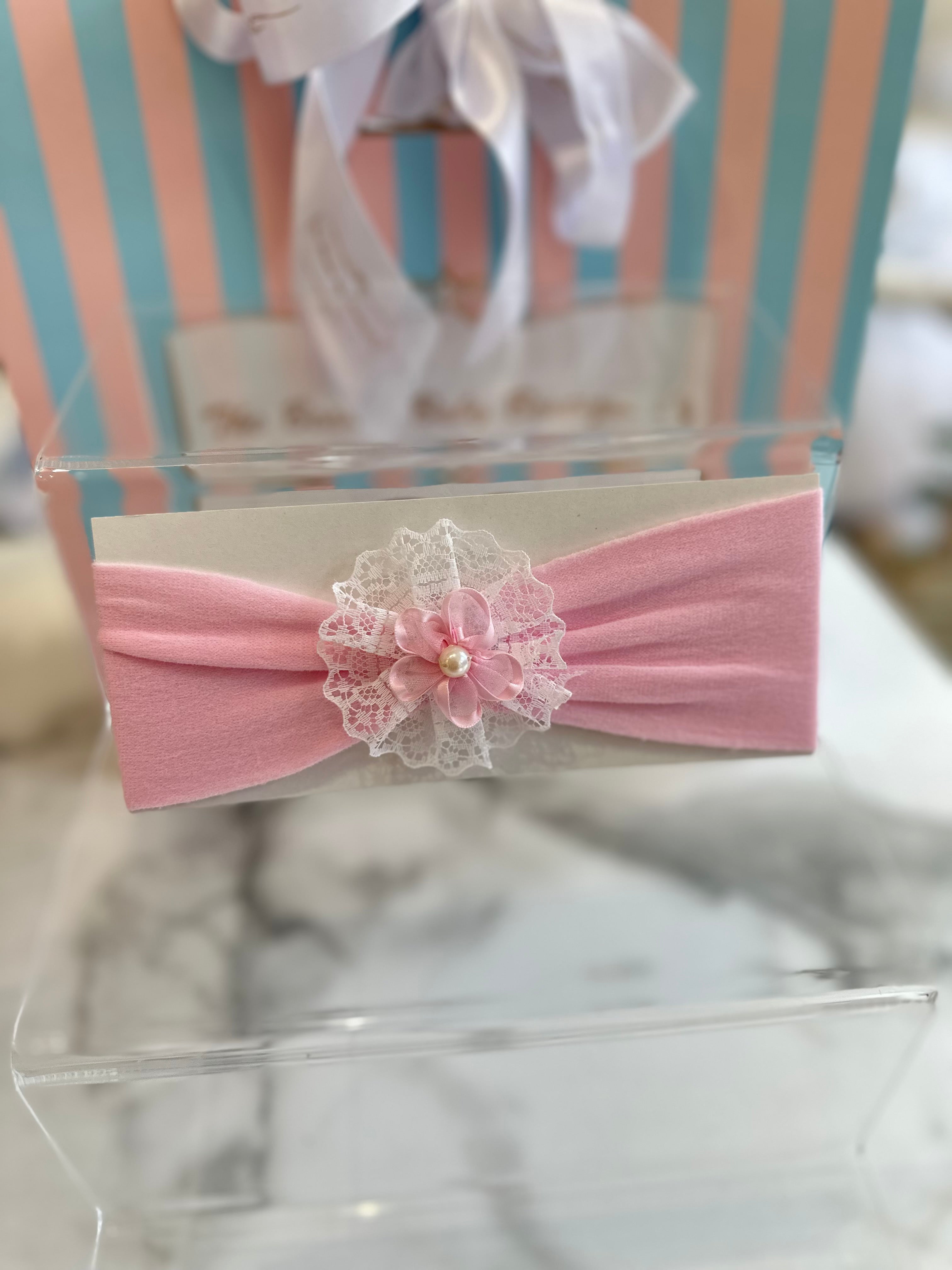 Pink floral headband
