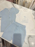 Blue knit 3 piece