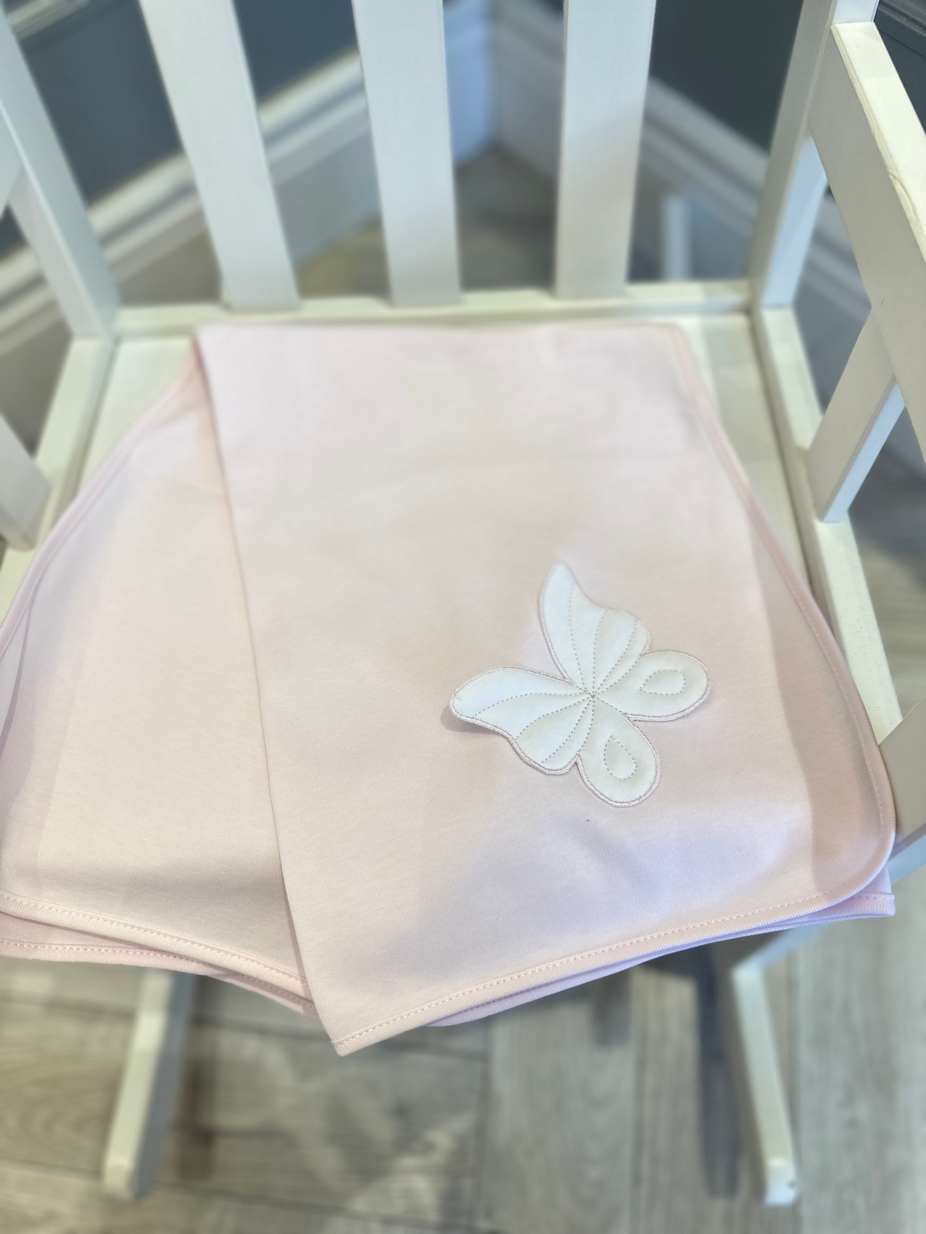 Baby Gi pink cotton Butterfly blanket